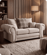 Florence Scatter Back Cream Fabric 2 Seater Sofa