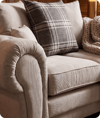 Florence Scatter Back Cream Fabric 2 Seater Sofa