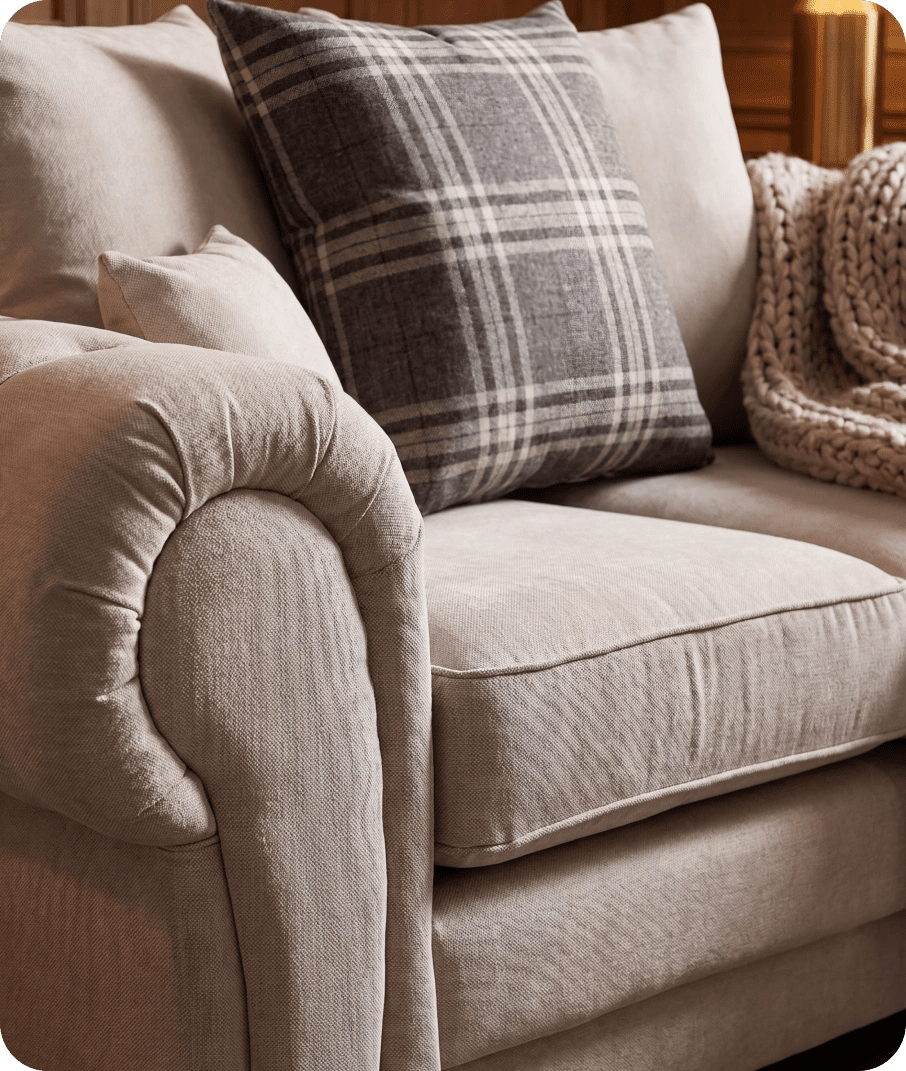 Florence Scatter Back Cream Fabric 2 Seater Sofa