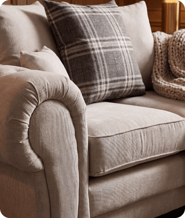 Florence Scatter Back Cream Fabric 2 Seater Sofa