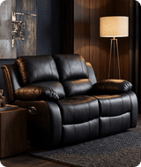 York Black Leather Electric Recliner 2 Seater Sofa