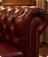 Chesterfield Red Leather Antique Armchair