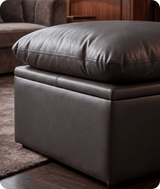 Florence Grey   Leather Footstool