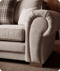 Florence Scatter Back Cream Fabric 2 Seater Sofa
