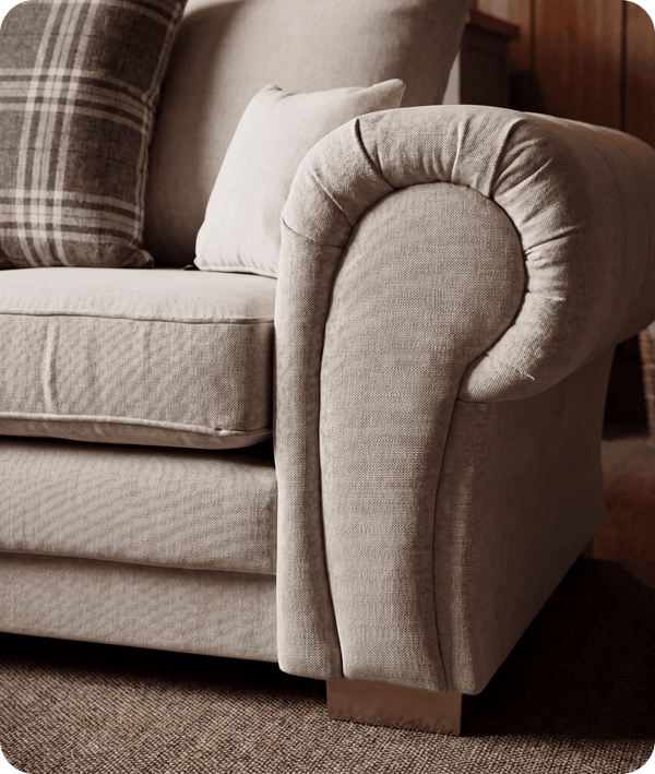 Florence Scatter Back Cream Fabric 2 Seater Sofa