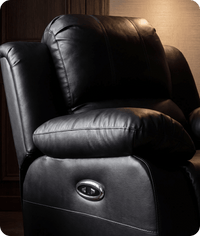 York Black Leather Electric Recliner Armchair