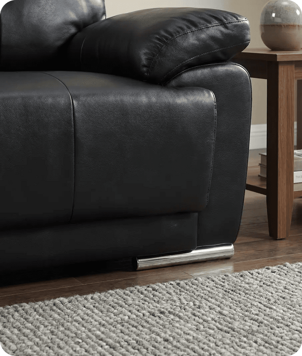 Brighton Black Leather 2 Seater Sofa