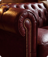 Chesterfield Red Leather Antique 2 Seater Sofa