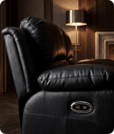 York Black Leather Electric Recliner 2 Seater Sofa