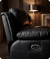 York Black Leather Electric Recliner 2 Seater Sofa