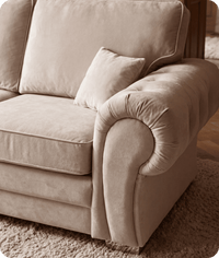 Florence High Back Cream Fabric 3 Seater Sofa Bed