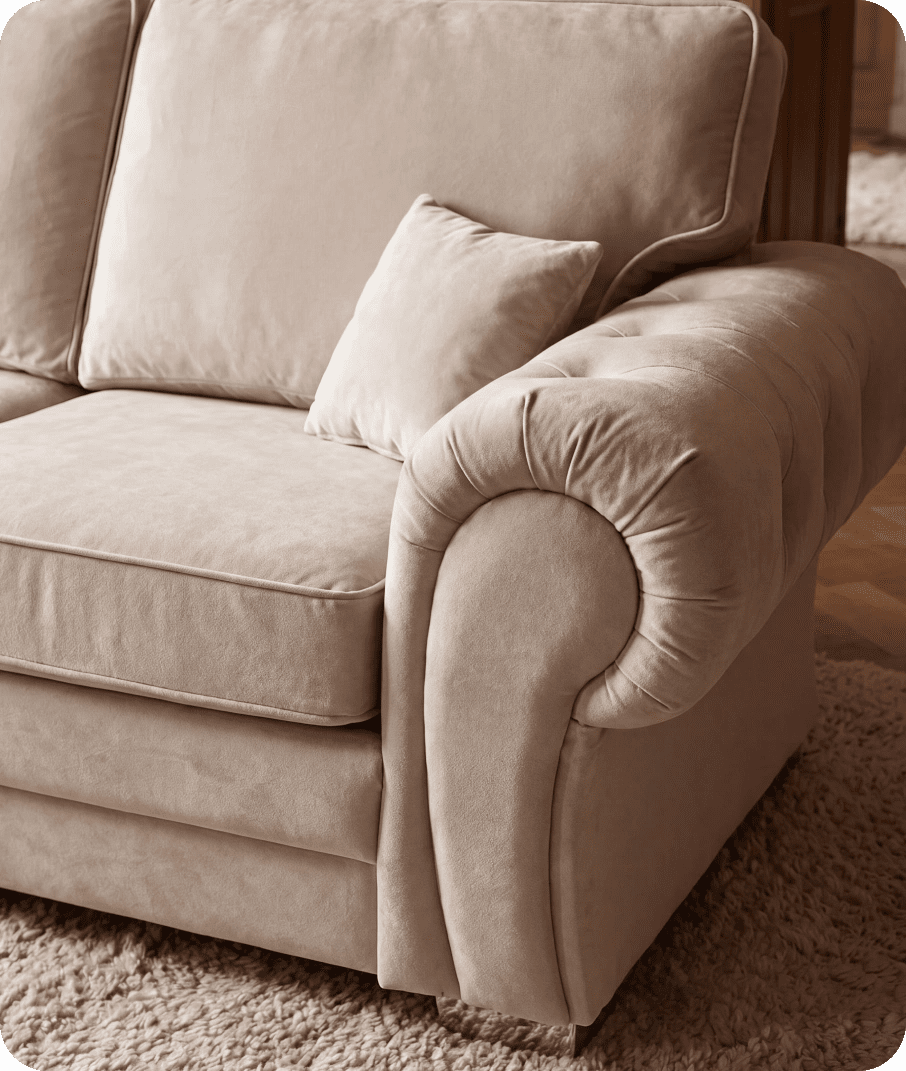 Florence High Back Cream Fabric 3 Seater Sofa Bed