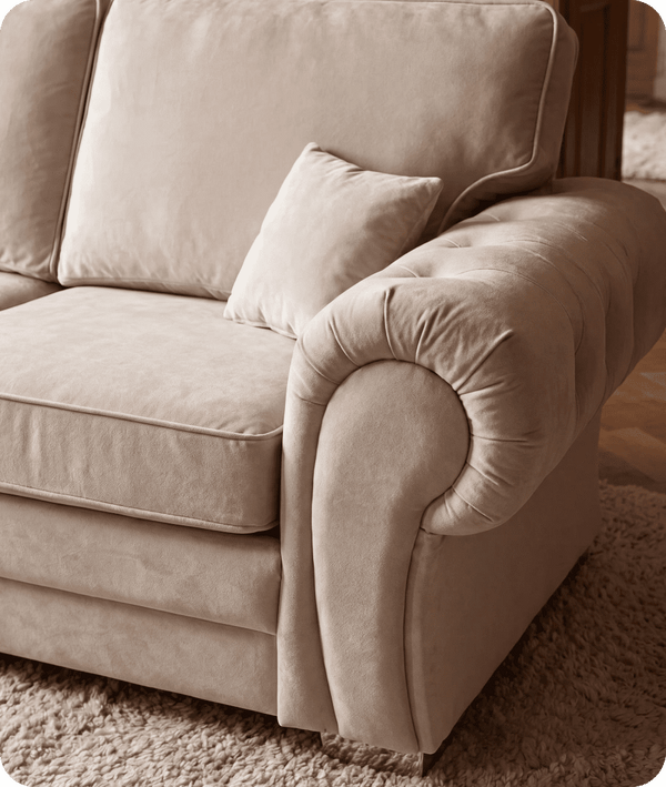 Florence High Back Cream Fabric 3 Seater Sofa Bed