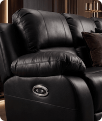 York Black Leather Electric Recliner 3 Seater Sofa