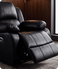 York Black Leather Electric Recliner Armchair