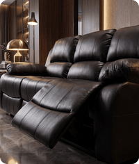 York Black Leather Electric Recliner 3 Seater Sofa