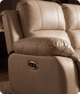 York Cream Leather Electric Recliner 2 Seater Sofa