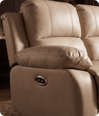 York Cream Leather Electric Recliner 2 Seater Sofa