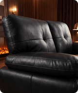 Brighton Black Leather 2 Seater Sofa