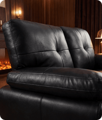 Brighton Black Leather 2 Seater Sofa