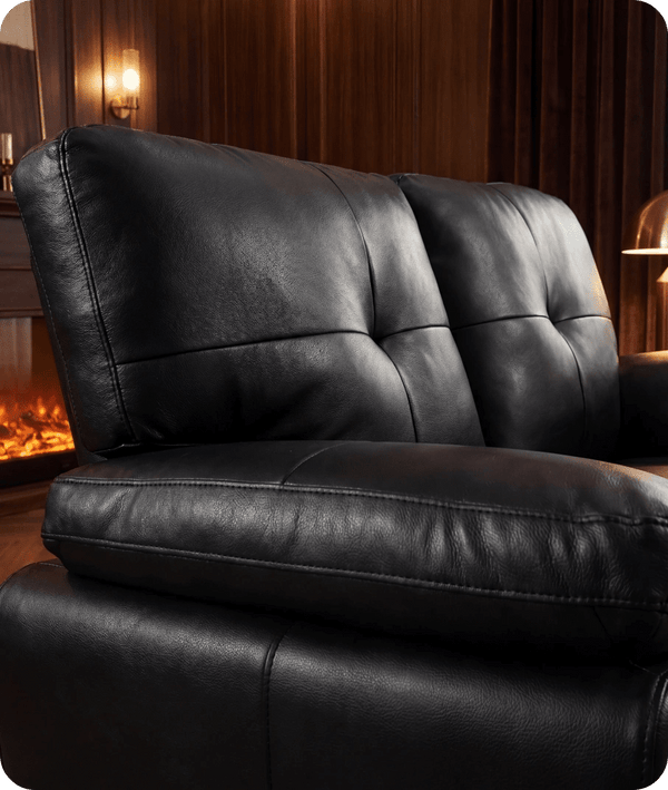 Brighton Black Leather 2 Seater Sofa