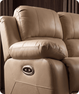 York Cream Leather Electric Recliner 3 Seater Sofa