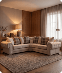 Florence Scatter Back  Cream Fabric Corner Sofa