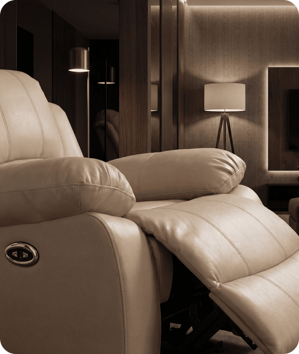 York Cream Leather Electric Recliner Chair