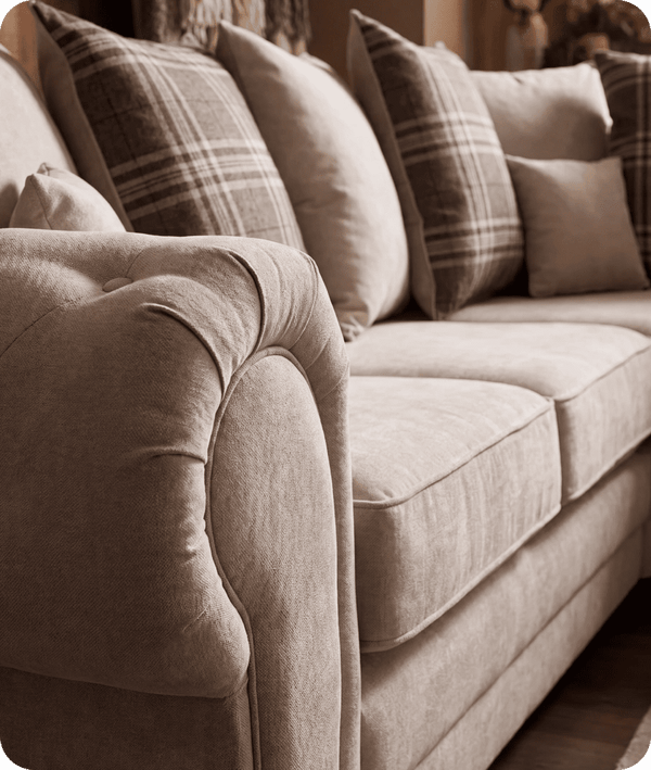 Florence Scatter Back  Cream Fabric Corner Sofa