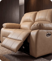 York Cream Leather Electric Recliner 2 Seater Sofa