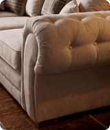 Florence Scatter Back  Cream Fabric Corner Sofa