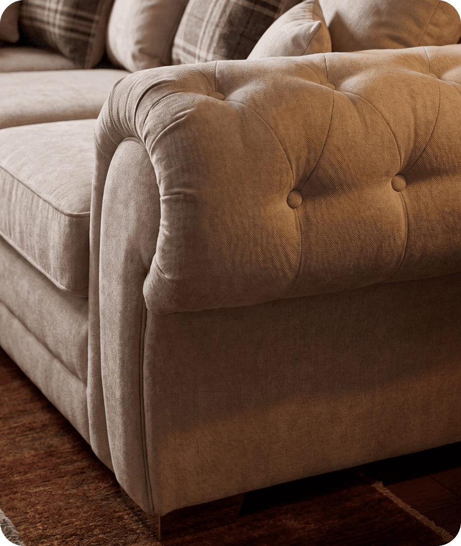 Florence Scatter Back  Cream Fabric Corner Sofa