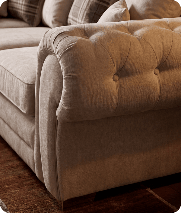 Florence Scatter Back  Cream Fabric Corner Sofa
