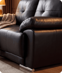 Brighton Black Leather 2 Seater Sofa