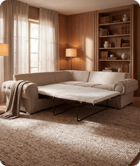 Florence High Back Cream Fabric Corner Sofa Bed