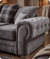 Florence Scatter Grey Fabric Left Corner Sofa