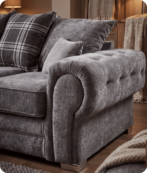 Florence Scatter Grey Fabric Left Corner Sofa