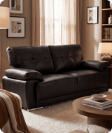 Brighton Black Leather 3 Seater Sofa Sofa