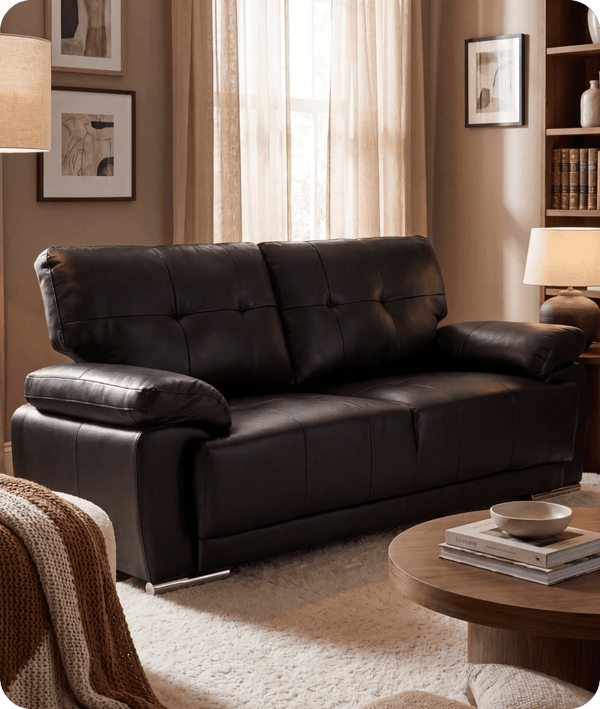 Brighton Black Leather 3 Seater Sofa Sofa