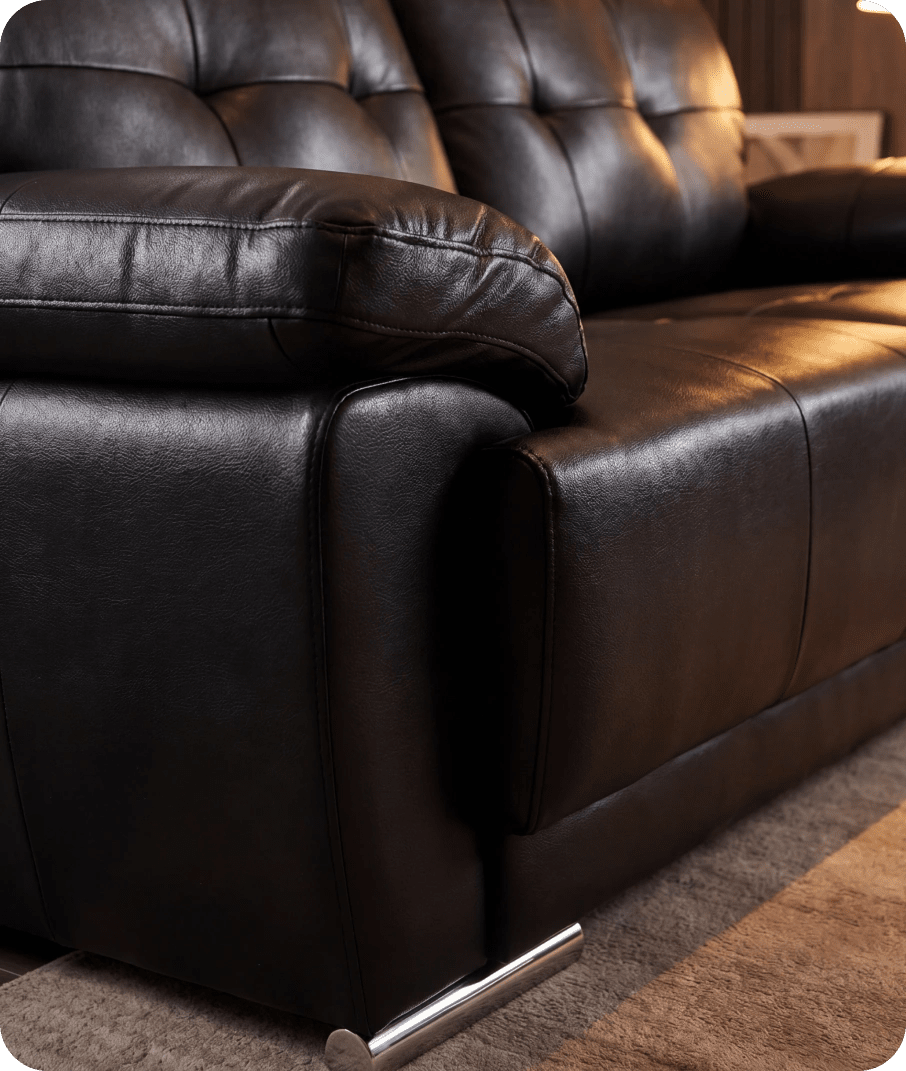 Brighton Black Leather 3 Seater Sofa Sofa