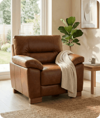 Dalmore Genuine Leather Tan Armchair