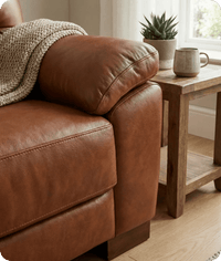 Dalmore Genuine Leather Tan 2 Seater Sofa