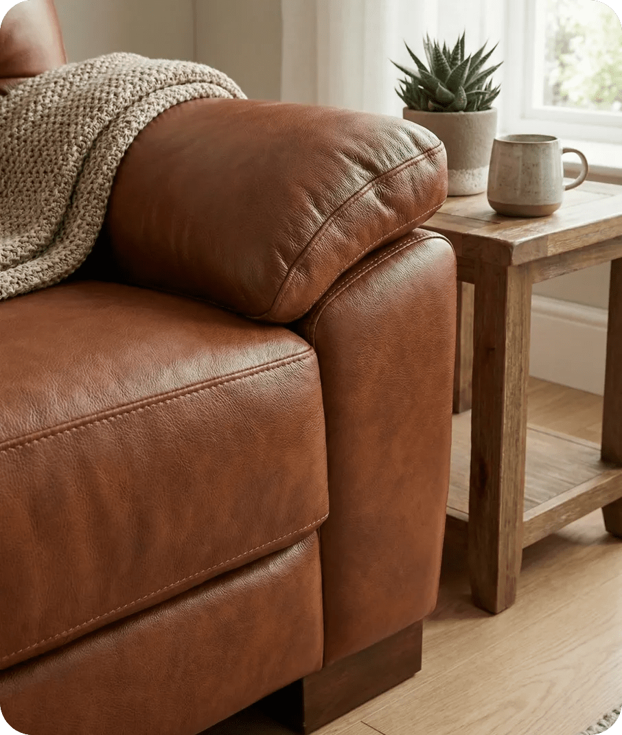 Dalmore Genuine Leather Tan 2 Seater Sofa