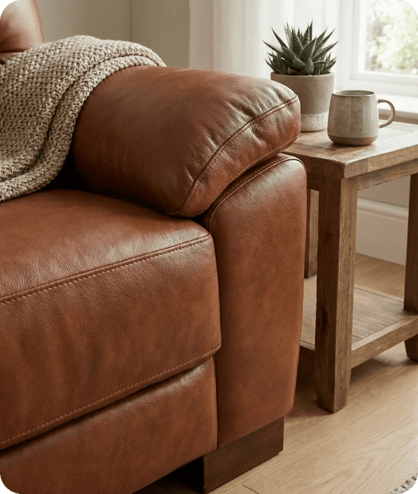 Dalmore Genuine Leather Tan 2 Seater Sofa