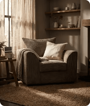 Oxford Caramel Fabric Armchair