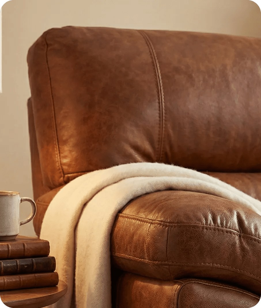 Dalmore Genuine Leather Tan 3 Seater Sofa
