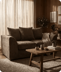 Oxford Caramel  Fabric 2 Seater Sofa
