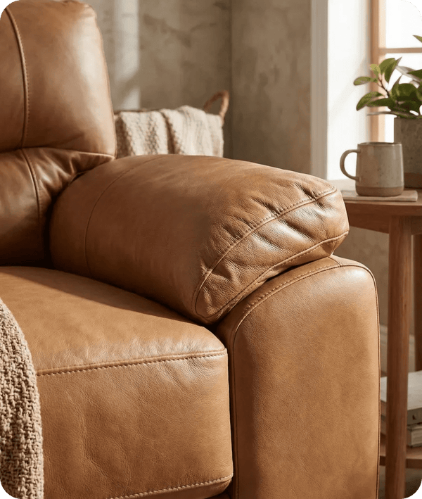Dalmore Genuine Leather Caramel Armchair