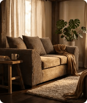 Oxford Caramel  Fabric 3 Seater Sofa