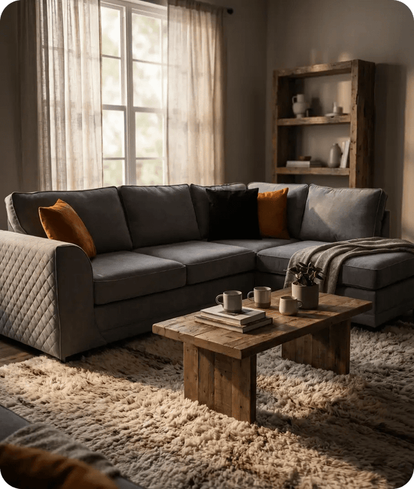 Orka Sofa Grey Fabric Right Hand Corner Sofa - RHC